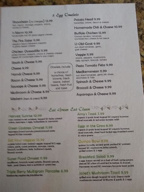 shawsheen luncheonette menu